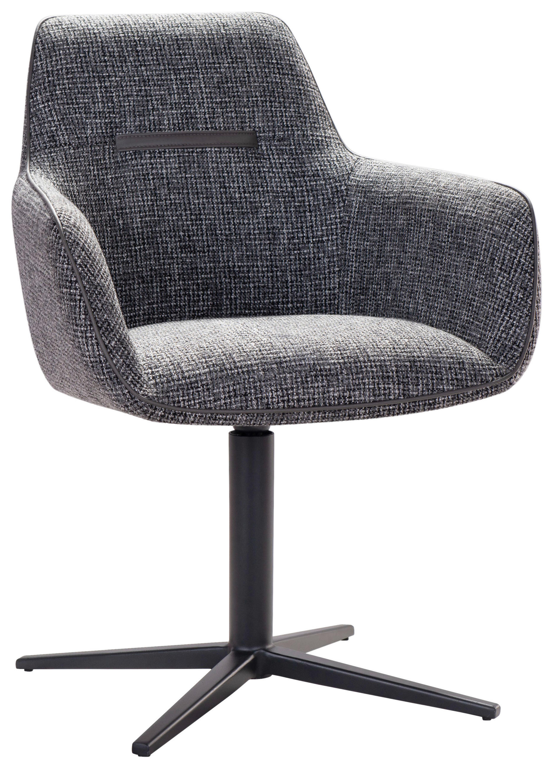 ARMLEHNSTUHL  in Eisen Webstoff  - Dunkelgrau/Schwarz, Design, Textil/Metall (61,5/86,5/64cm) - Novel