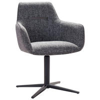 ARMLEHNSTUHL  in Eisen Webstoff  - Dunkelgrau/Schwarz, Design, Textil/Metall (61,5/86,5/64cm) - Novel