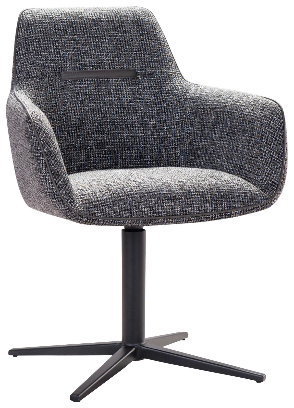 ARMLEHNSTUHL  in Eisen Webstoff  - Dunkelgrau/Schwarz, Design, Textil/Metall (61,5/86,5/64cm) - Novel