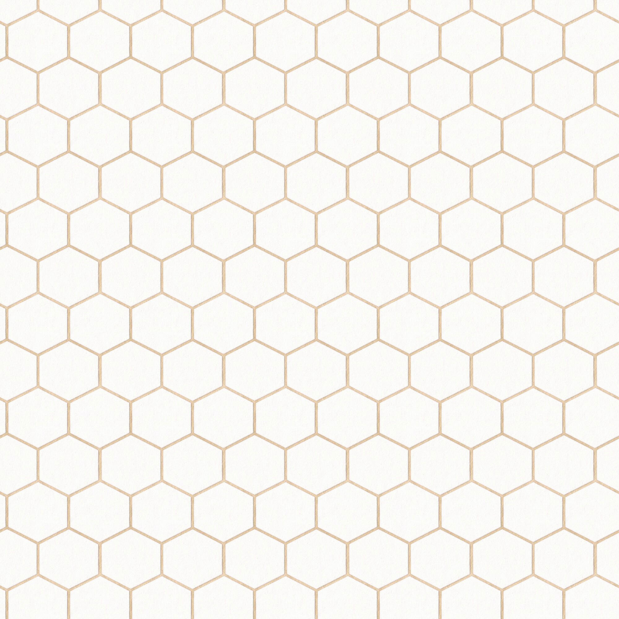 VLIESTAPETE - Goldfarben/Weiß, Basics, Papier/Kunststoff (52/1000cm)