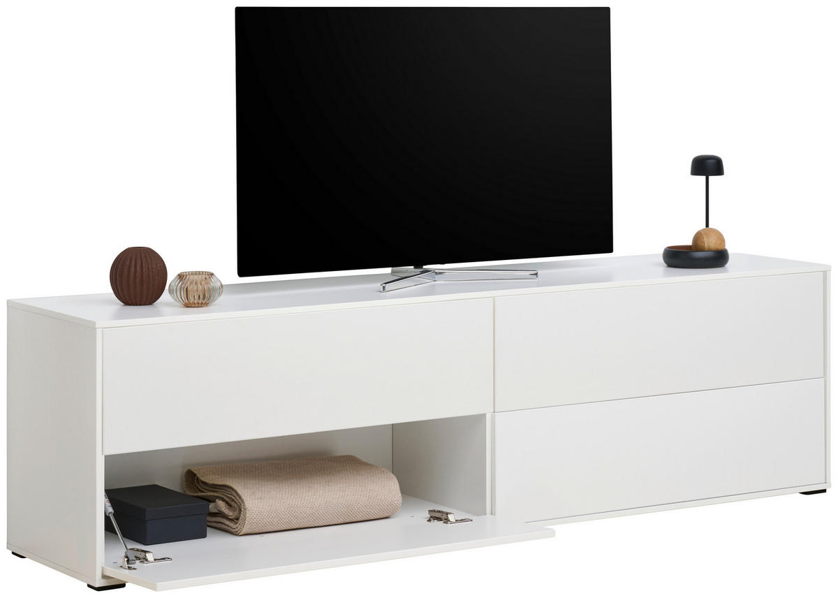 TV-ELEMENT 179,1/52/40 cm Weiß  179,1/52/40 cm  - Weiß, Design, Holzwerkstoff (179,1/52/40cm) - home24