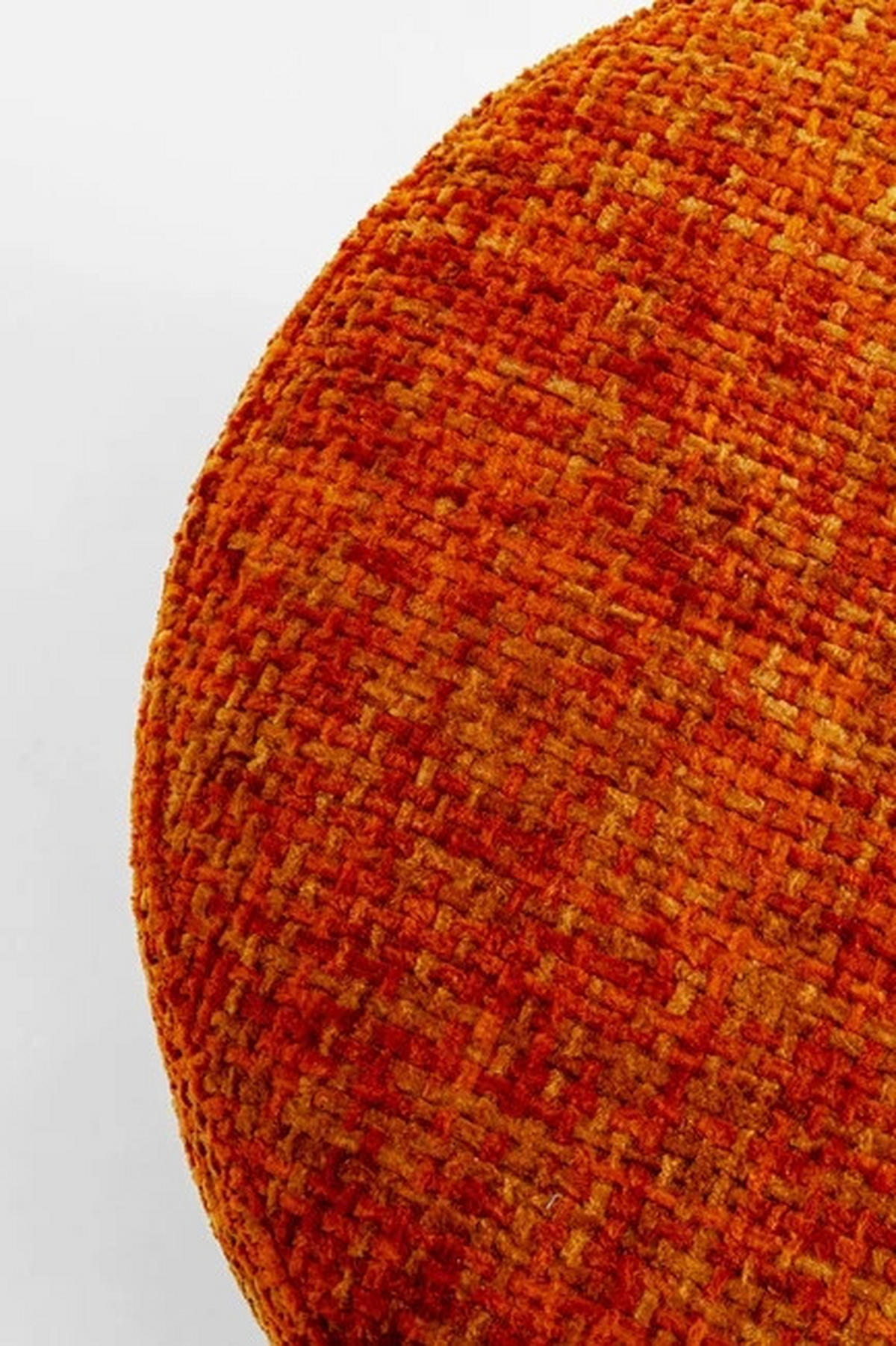 HOCKER in Textil Orange, Silberfarben  - Silberfarben/Orange, KONVENTIONELL, Textil/Metall (39/47/39cm) - Kare-Design