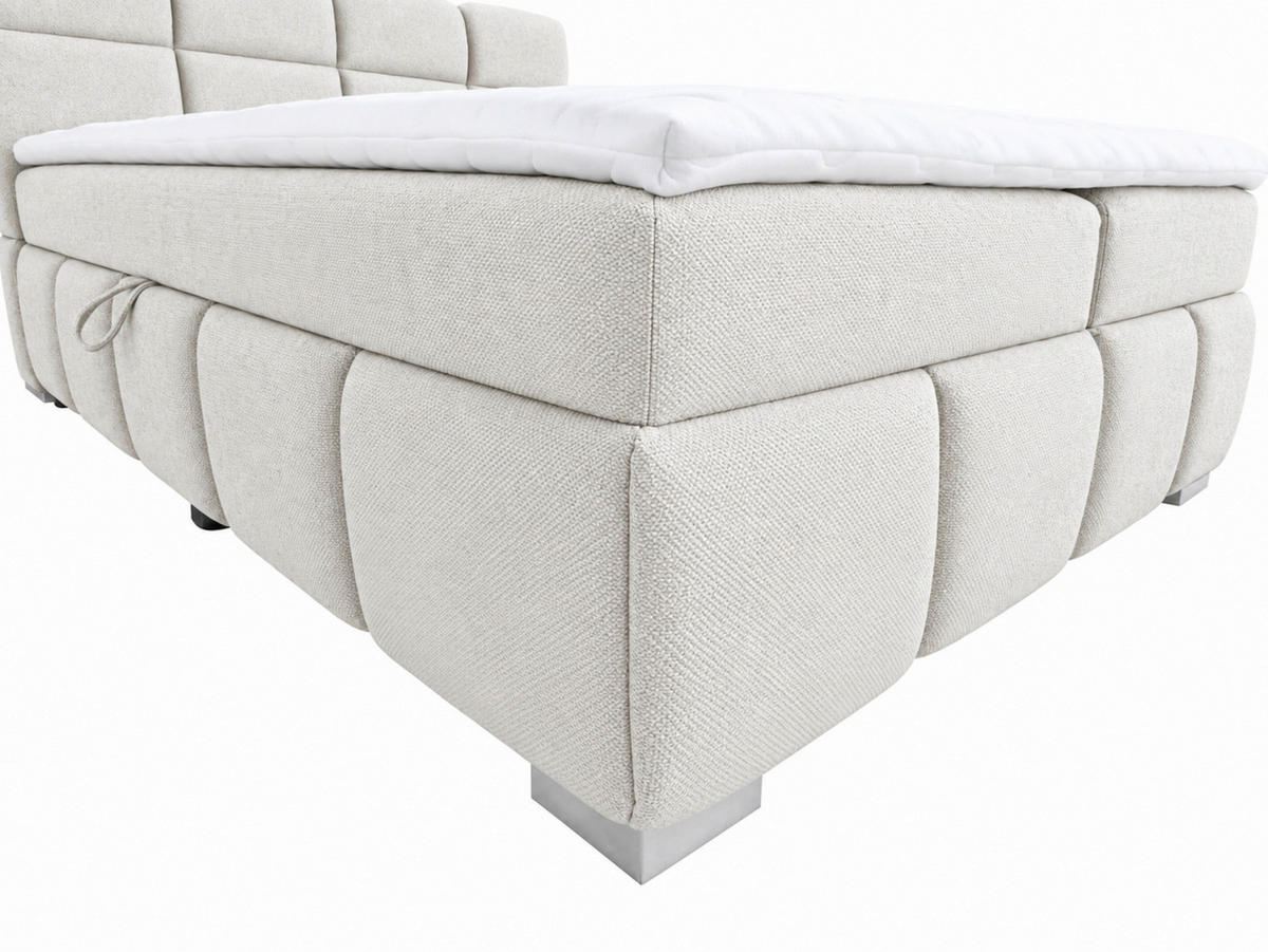 BOXBETT 180/200 cm,  in Perlmutt, Bettkasten, Topper,  - Chromfarben/Perlmutt, MODERN, Holz/Kunststoff (180/200cm) - MID.YOU