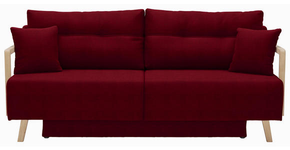 SCHLAFSOFA in Textil Eichefarben, Dunkelrot - Eichefarben/Naturfarben, KONVENTIONELL, Holz/Textil (200/92/95cm) - Venda