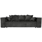 BIGSOFA Flachgewebe Schwarz  - Chromfarben/Schwarz, KONVENTIONELL, Textil/Metall (256/68/122cm) - Carryhome