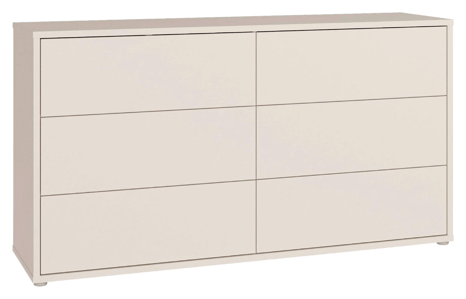 KOMMODE , 155/83/42 cm, 6 Schublade(n)  - Sandfarben/Silberfarben, Trend, Holzwerkstoff/Kunststoff (155/83/42cm) - Carryhome
