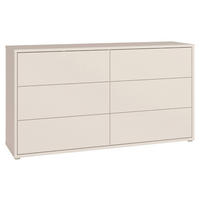 KOMMODE , 155/83/42 cm, 6 Schublade(n)  - Sandfarben/Silberfarben, Trend, Holzwerkstoff/Kunststoff (155/83/42cm) - Carryhome