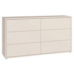 KOMMODE , 155/83/42 cm, 6 Schublade(n)  - Sandfarben/Silberfarben, Trend, Holzwerkstoff/Kunststoff (155/83/42cm) - Carryhome