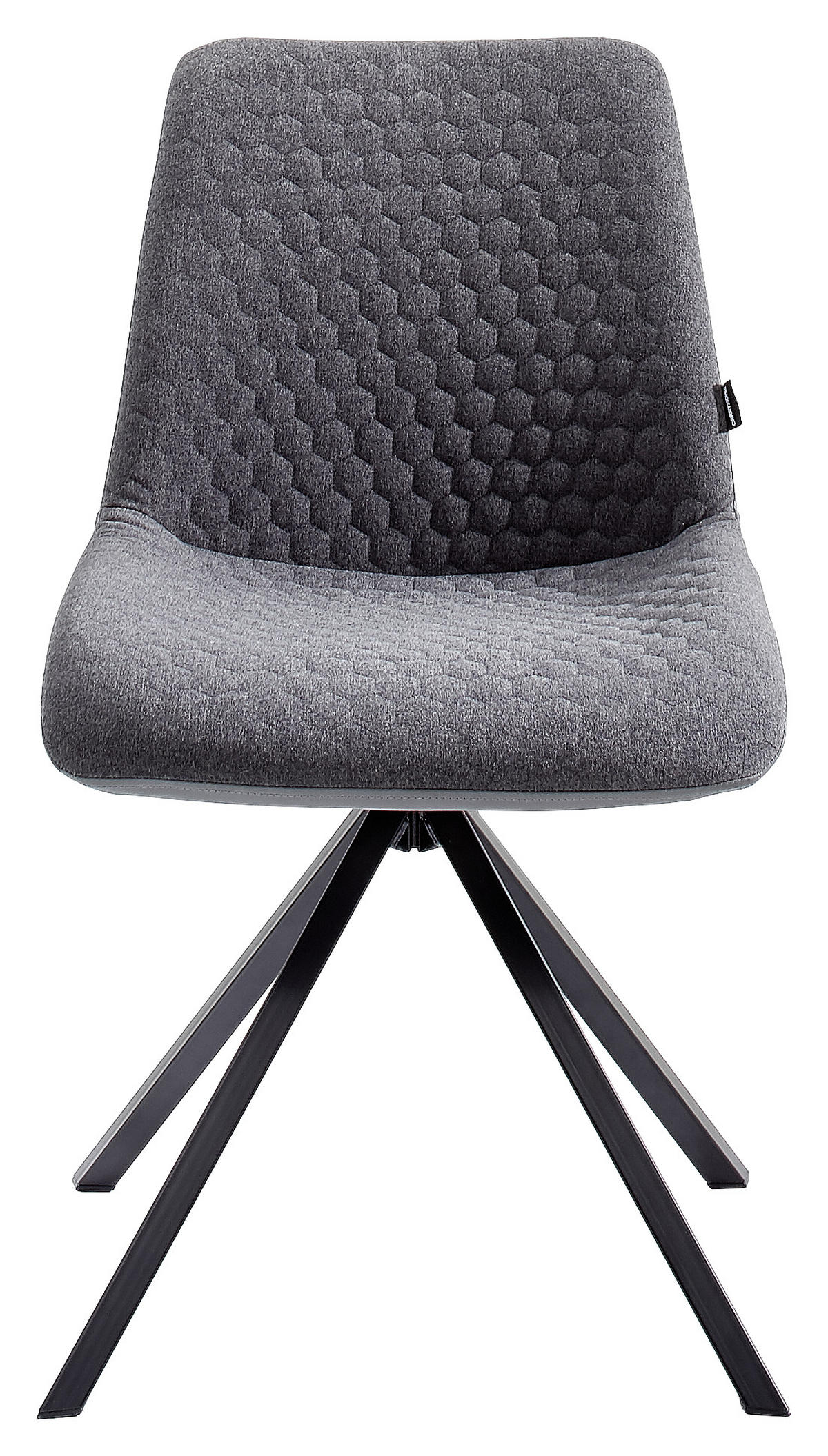STUHL  in Flachgewebe  - Schwarz/Grau, Design, Textil/Metall (48/87/58cm) - Livetastic