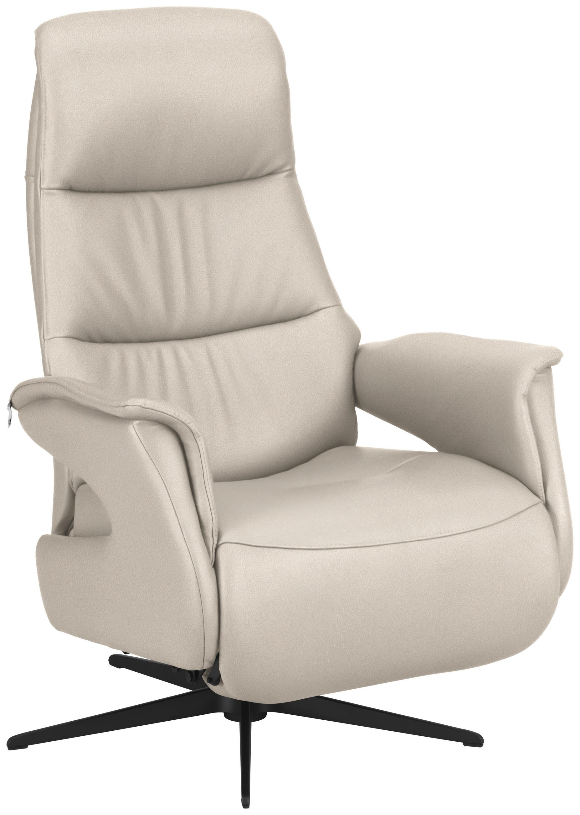 RELAXSESSEL Echtleder    - Creme/Schwarz, Design, Leder/Metall (74/105/83cm) - Welnova