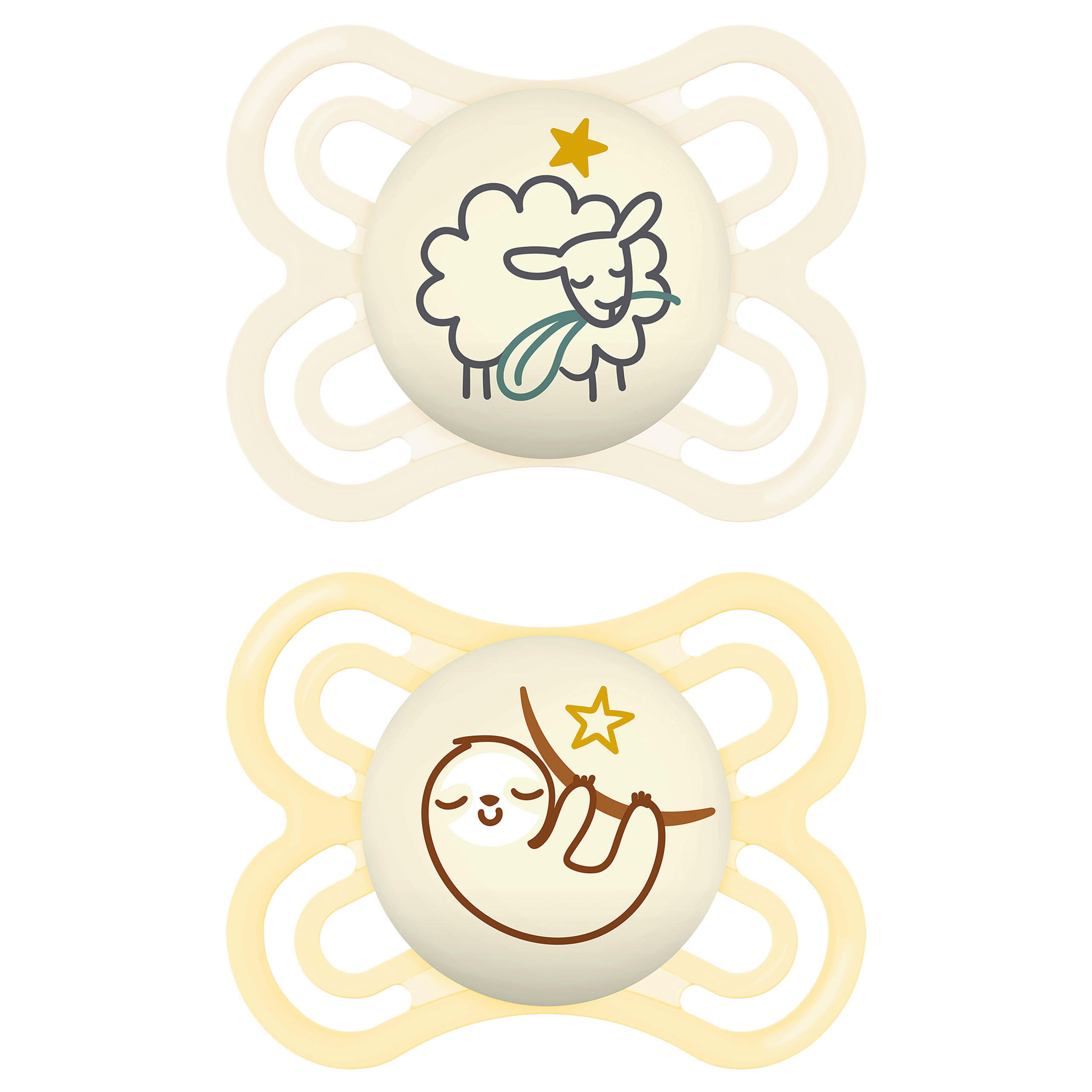 SCHNULLER 0 Monat(e)  - Blau/Gelb, Basics, Kunststoff (8,9/14,5/4,7cm) - MAM