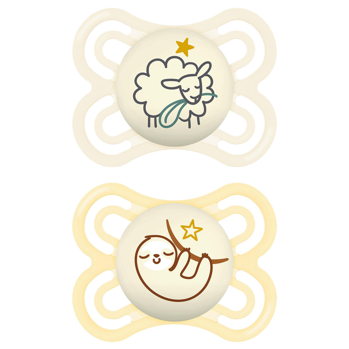 SCHNULLER 0 Monat(e)  - Blau/Gelb, Basics, Kunststoff (8,9/14,5/4,7cm) - MAM