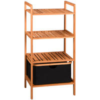BADEZIMMERREGAL 44/33/93,5 cm  - Hellbraun/Schwarz, KONVENTIONELL, Holz/Textil (44/33/93,5cm) - Kesper