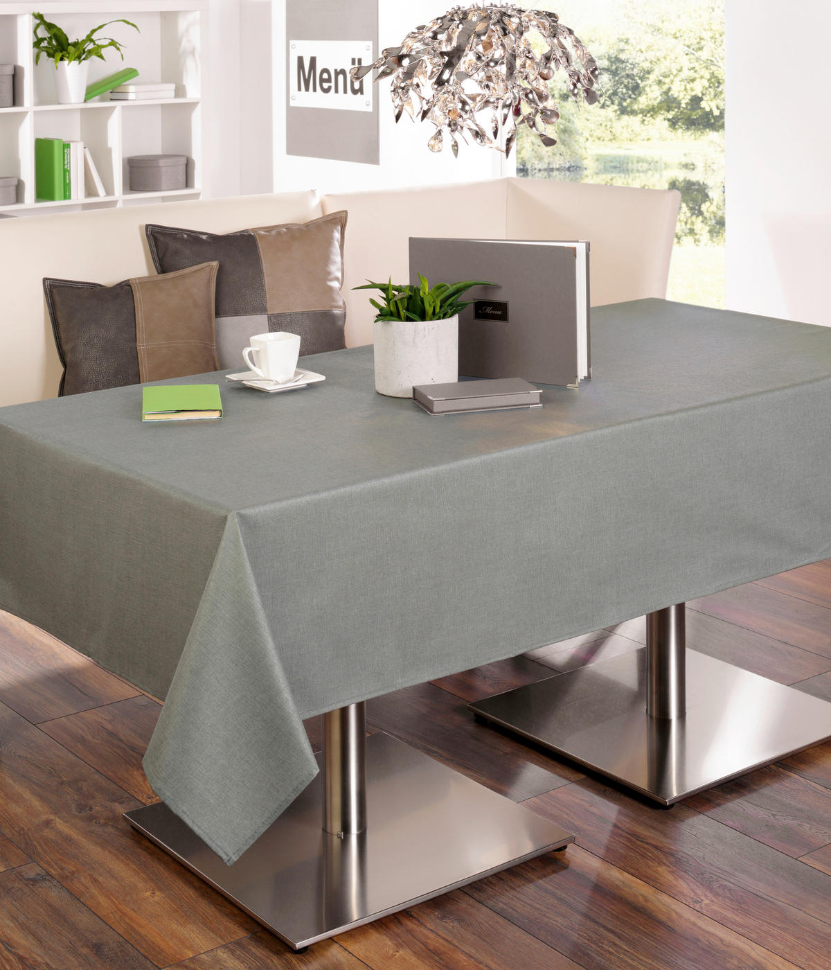 TISCHDECKE OSLO Textil Grau 130/160 cm  - Grau, Basics, Textil (130/160cm) - Peyer Syntex