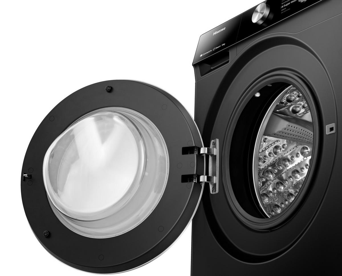 WASCHMASCHINE WF7S1247BB   - Schwarz, Basics, Glas/Kunststoff (59,5/84,5/64cm) - Hisense