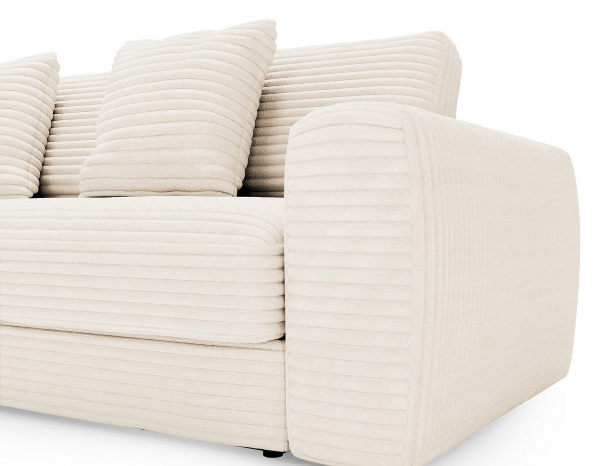 ECKSOFA Naturfarben Cord  - Schwarz/Naturfarben, MODERN, Kunststoff/Textil (182/302cm) - Carryhome