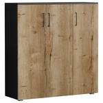 SCHUHSCHRANK 120/120/38 cm  - Wildeiche/Anthrazit, Basics, Holzwerkstoff/Kunststoff (120/120/38cm) - Moderano