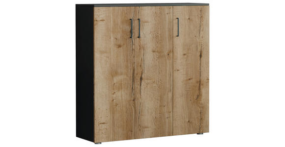 SCHUHSCHRANK 120/120/38 cm  - Wildeiche/Anthrazit, Basics, Holzwerkstoff/Kunststoff (120/120/38cm) - Moderano