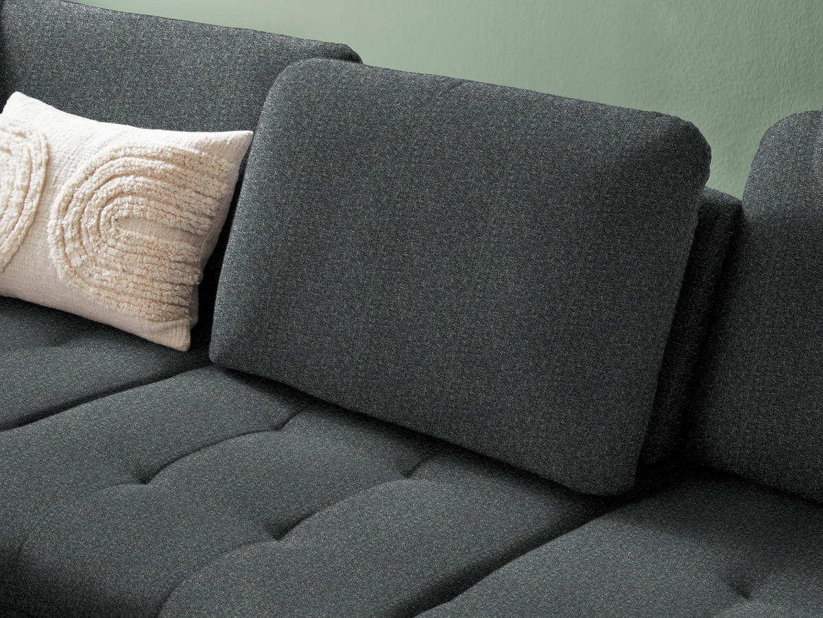 ECKSOFA Dunkelgrau Struktur  - Dunkelgrau/Schwarz, Natur, Textil/Metall (233/288cm) - Valnatura