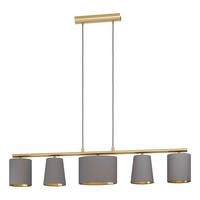 HÄNGELEUCHTE 120/15,5/110 cm    - Messingfarben/Cappuccino, Konventionell, Textil/Metall (120/15,5/110cm) - Eglo