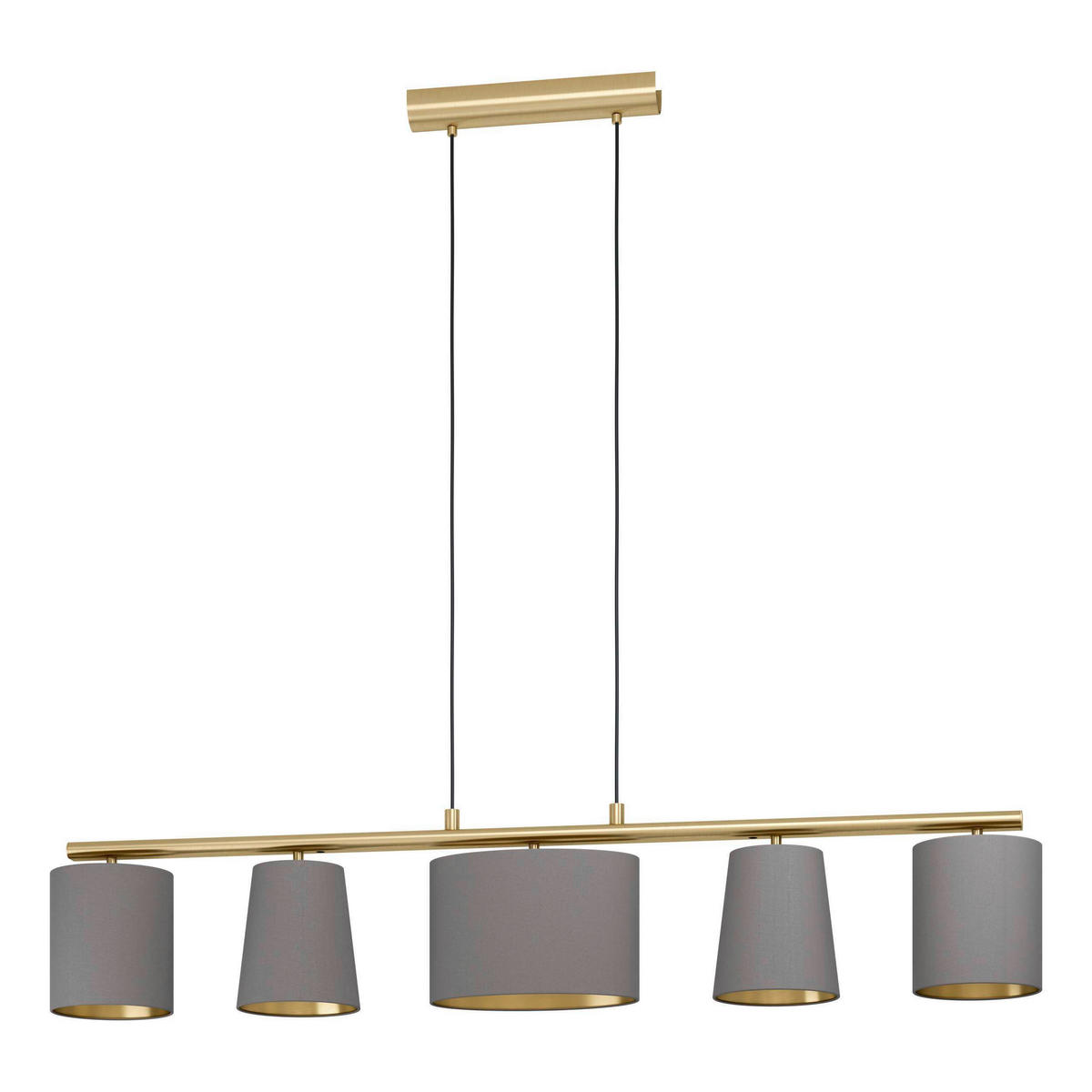 HÄNGELEUCHTE 120/15,5/110 cm    - Messingfarben/Cappuccino, Konventionell, Textil/Metall (120/15,5/110cm) - Eglo