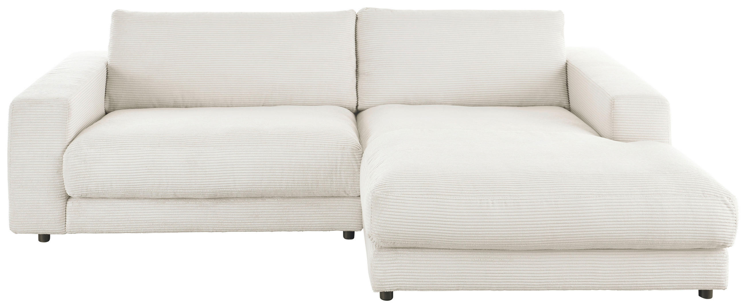 ECKSOFA Weiß Cord  - Schwarz/Weiß, Design, Kunststoff/Textil (250/190cm) - Pure Home Lifestyle