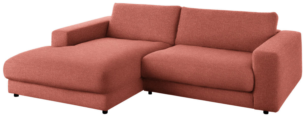 ECKSOFA in Flachgewebe Orange  - Schwarz/Orange, Design, Kunststoff/Textil (190/270cm) - Lomoco