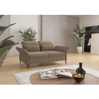 3-SITZER-SOFA in Flachgewebe Hellbraun  - Hellbraun/Schwarz, Konventionell, Textil/Metall (199/92/123cm) - Sit & More