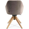 ARMLEHNSTUHL  in Velours  - Ecru/Eichefarben, Design, Holz/Textil (58/82,5-85,2/60cm) - Johann Jakob