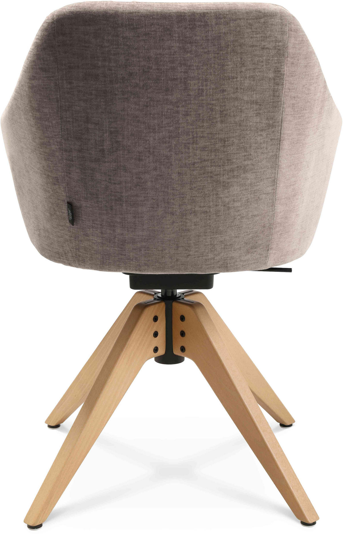 ARMLEHNSTUHL  in Velours  - Ecru/Eichefarben, Design, Holz/Textil (58/82,5-85,2/60cm) - Johann Jakob