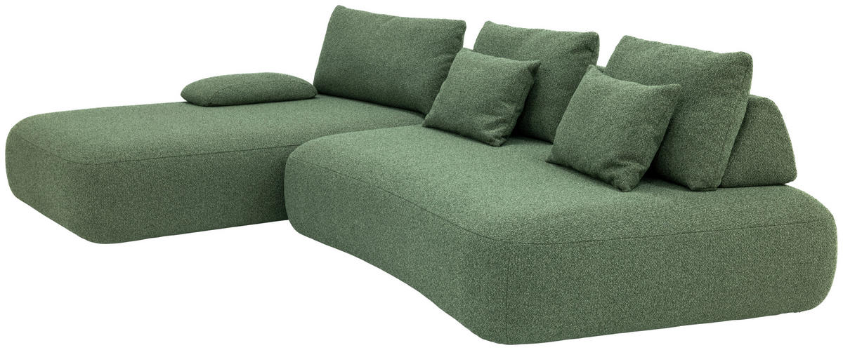 ECKSOFA Chilliano Grün Webstoff  - Schwarz/Grün, Design, Kunststoff/Textil (200/325cm) - Chilliano