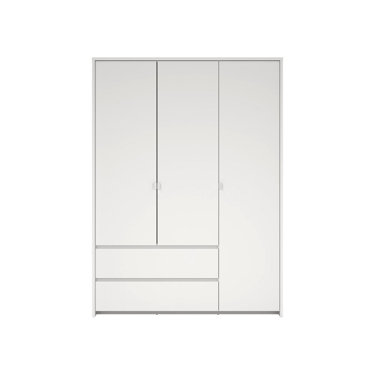 DULAP CU UȘI ROTATIVE alb  - argintiu/alb, Konventionell, metal/material pe bază de lemn (149/202/58cm) - Boxxx