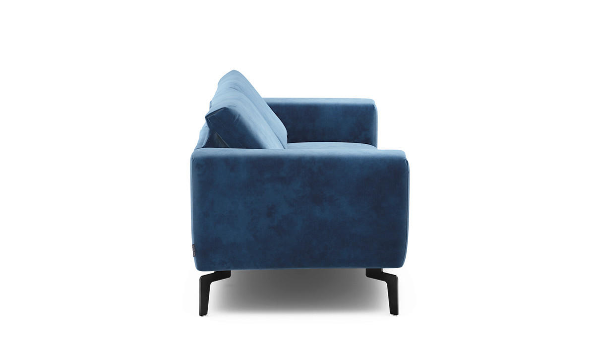 2-SITZER-SOFA Samt Blau  - Blau/Schwarz, Design, Textil/Metall (180/86/86-94cm) - SENSOO