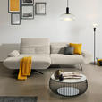 ECKSOFA  in Teddystoff Beige  170-195/280 cm  - Beige/Schwarz, Design, Textil/Metall (170-195/280cm) - Dieter Knoll