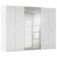 DREHTÜRENSCHRANK 301/223/61 cm,  in Weiß, 6 Tür(en)  - Weiß, Basics, Glas/Holzwerkstoff (301/223/61cm) - Novel