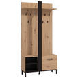 GARDEROBE  in 89,5/191/33 cm  - Schwarz/Eiche Artisan, MODERN, Holzwerkstoff (89,5/191/33cm) - Carryhome