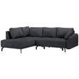 ECKSOFA in Webstoff Anthrazit  - Anthrazit/Schwarz, LIFESTYLE, Textil/Metall (191/250cm) - Carryhome