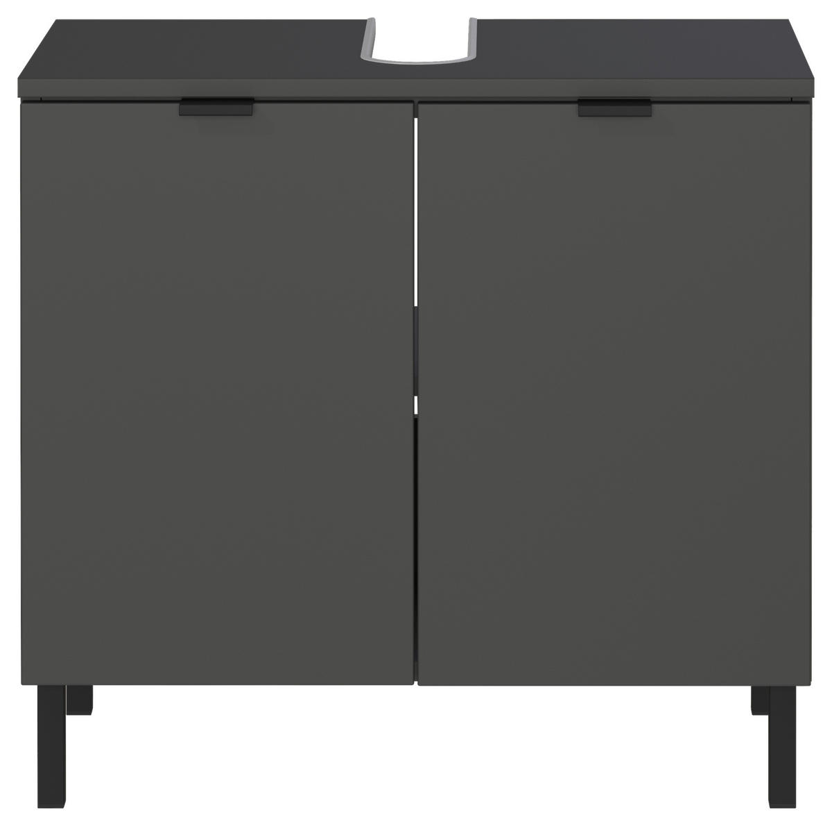 BADEZIMMER 3-teilig  in 120 cm  - Schwarz/Graphitfarben, MODERN, Holzwerkstoff/Metall (120cm) - Germania