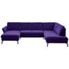 WOHNLANDSCHAFT in Velours Lila, Violett  - Lila/Violett, Design, Textil/Metall (179/335/220cm) - Beldomo System