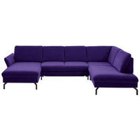 WOHNLANDSCHAFT in Velours Lila, Violett  - Lila/Violett, Design, Textil/Metall (179/335/220cm) - Beldomo System