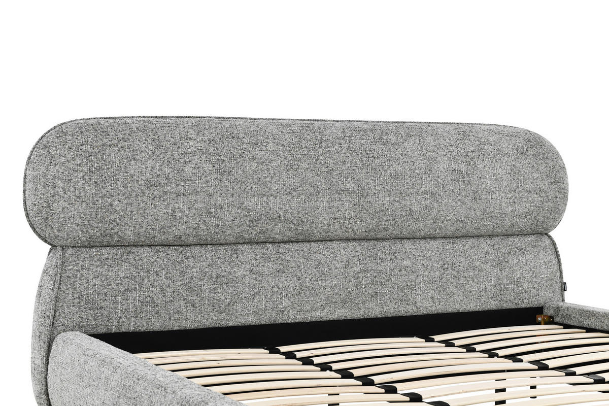 POLSTERBETT 180/200 cm,  in Eichefarben, gepolstertes Kopfteil, Lattenrost,  - Eichefarben/Schwarz, Design, Holz/Textil (180/200cm) - Boxxx