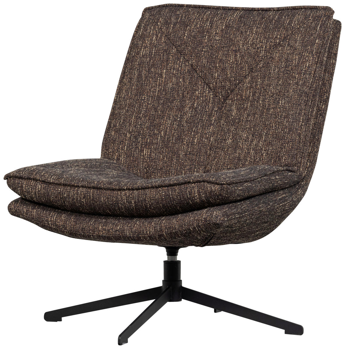 SESSEL in Webstoff Braun  - Schwarz/Braun, Design, Textil/Metall (75/88/94cm) - Livetastic