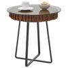 BEISTELLTISCH 52/52/52 cm Kerneiche vollmassiv Anthrazit, Eichefarben, Bronzefarben rund  - Eichefarben/Anthrazit, Design, Glas/Holz (52/52/52cm) - Valnatura