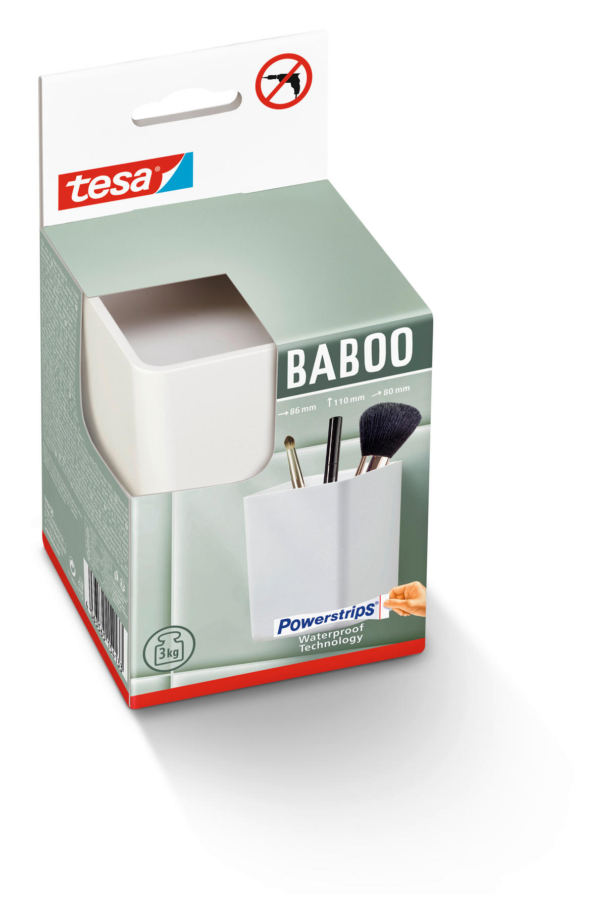 AUFBEWAHRUNGSBOX - Weiß, Basics, Kunststoff (8,6/11/8cm) - Tesa