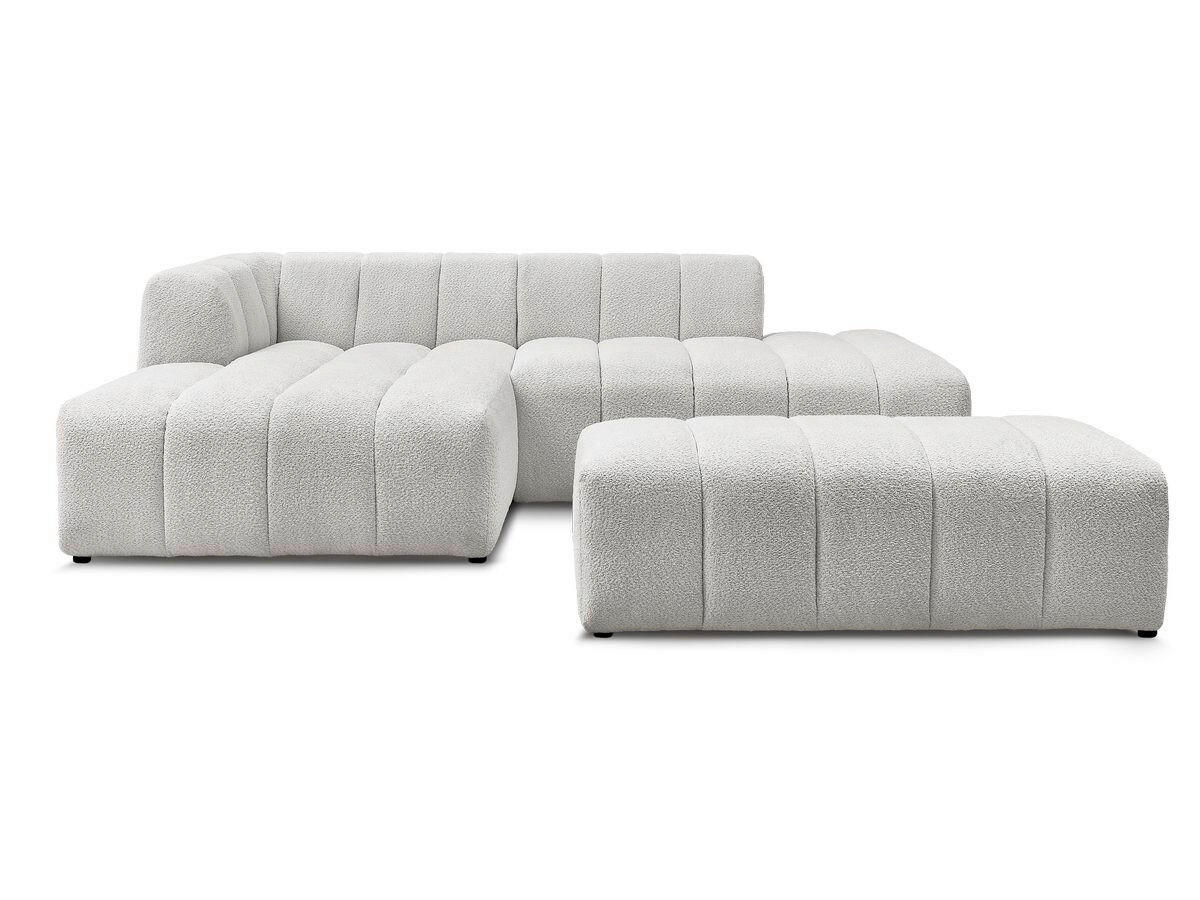 ECKSOFA  ANNECY Hellgrau Bouclé  - Hellgrau/Schwarz, MODERN, Kunststoff/Textil (170/262cm)