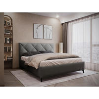 POLSTERBETT Lattenrost, gepolstertes Kopfteil, Bettkasten 180/200 cm  in Anthrazit  - Anthrazit/Schwarz, MODERN, Holz/Textil (180/200cm) - Boxxx