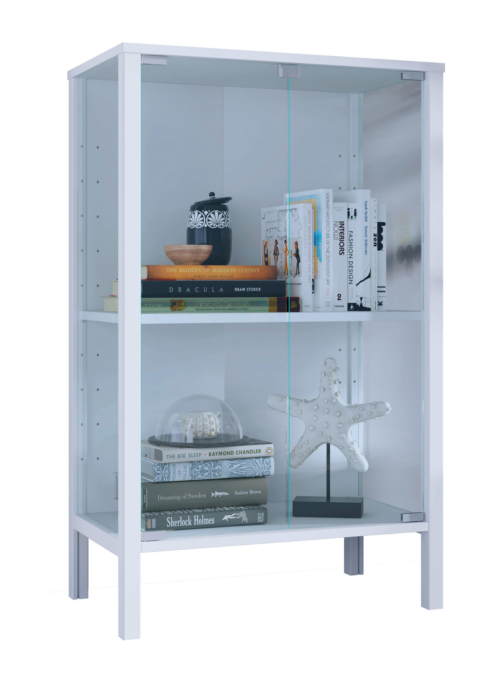Livetastic VITRÍNA, čiré, bílá, 60/80/35 cm
