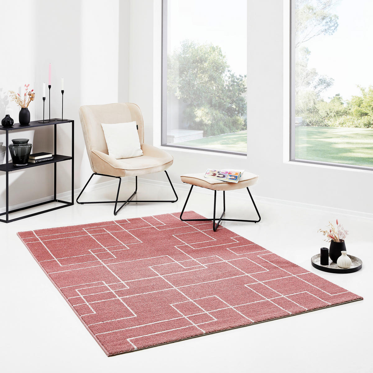 WEBTEPPICH 133/195 cm Rosa  - Rosa, Design, Textil (133/195cm) - Novel