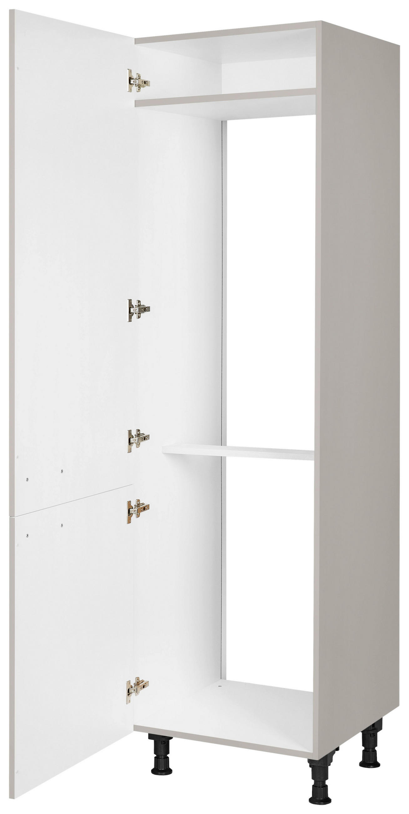 GERÄTEUMBAUSCHRANK 60/216,6/58 cm  in Grau  - Edelstahlfarben/Grau, MODERN, Holzwerkstoff/Metall (60/216,6/58cm) - Nobilia