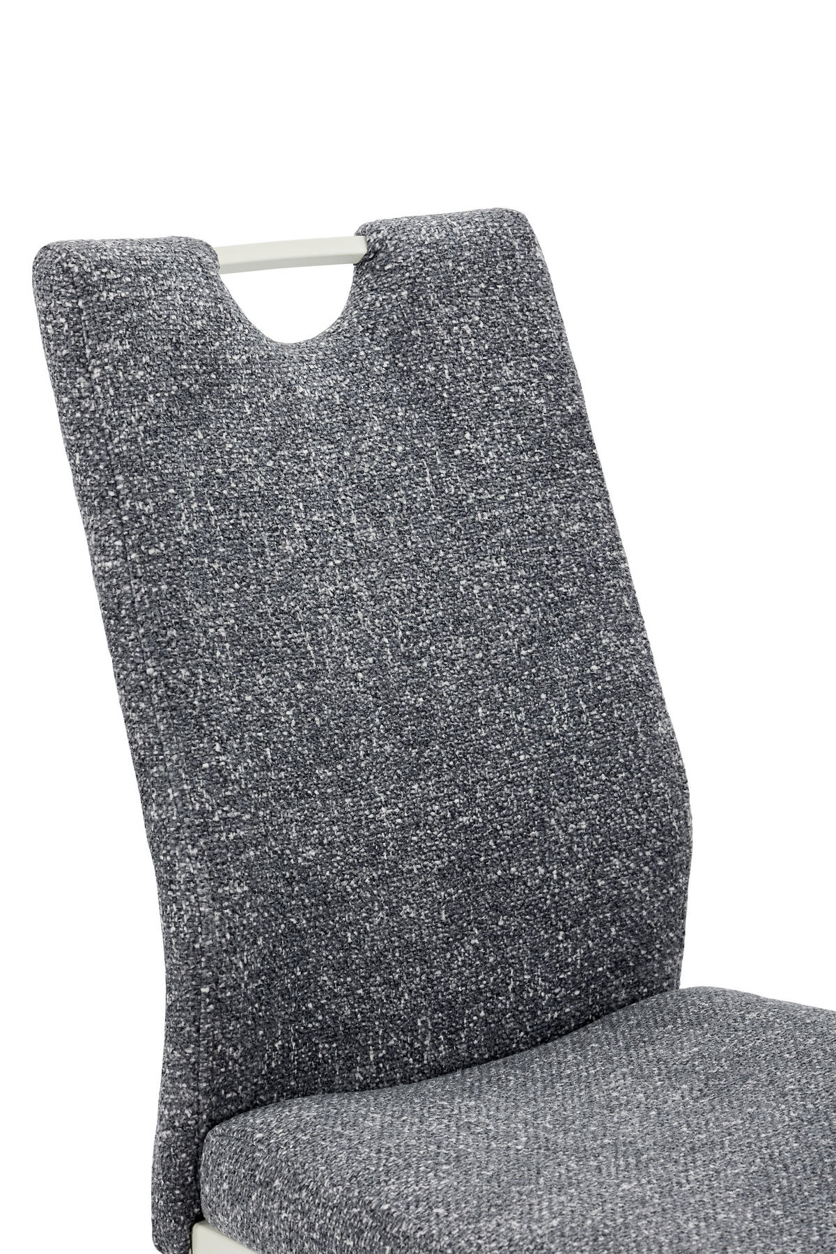 SCHWINGSTUHL-SET 4 Stück  in Stahl Webstoff, Mikrofaser  - Dunkelgrau/Creme, MODERN, Textil/Metall (45/98/59cm) - MID.YOU